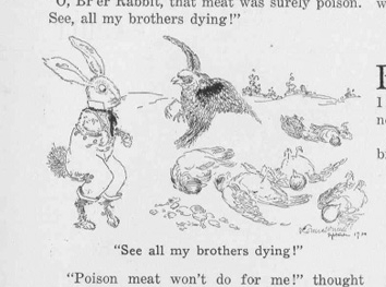 Brer Rabbit, Brer Partridge and the partridges flopping on the ground